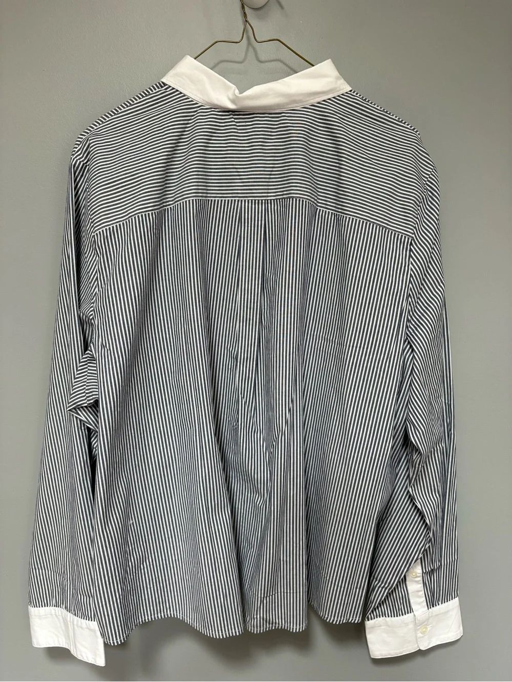 J. Crew NEW Women's Navy Pinstripe Button Shirt White Contrast Collar & Cuffs 3X